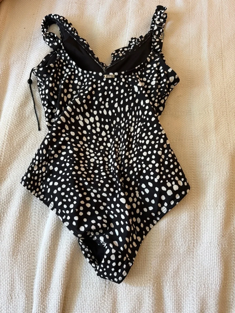 Dkny Black and White Polka Dot One-Piece Swimsuit - Picture 5 of 5